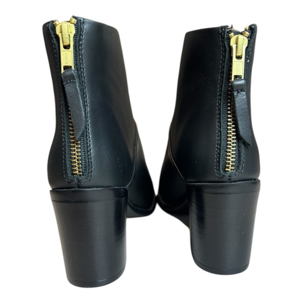 Nisolo Dari Black Leather Commuter Ankle Boots With Back Gold Zipper Size 6.5 - Picture 4 of 11